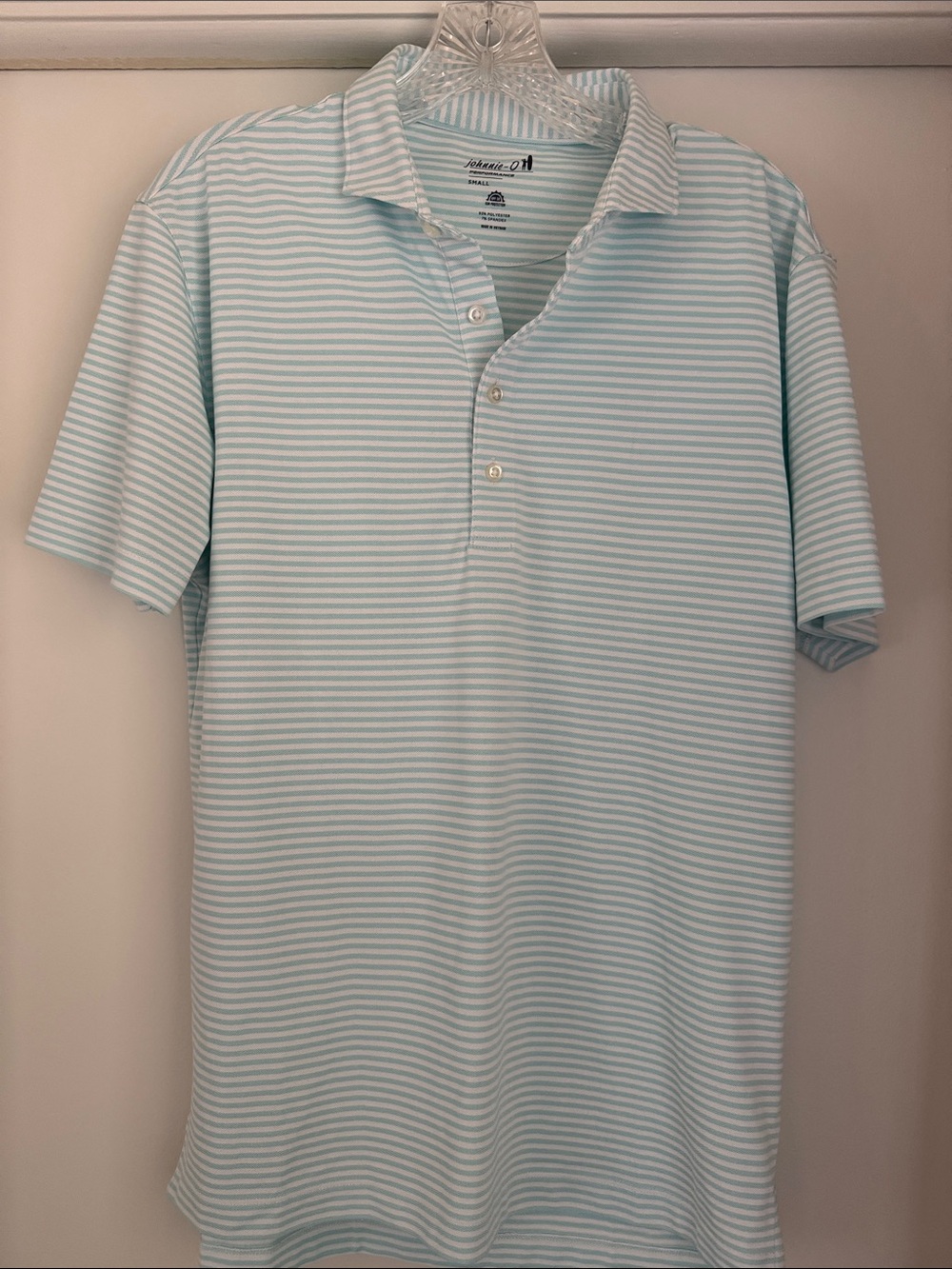 Johnnie-O Light Blue Stripe Polo Shirt